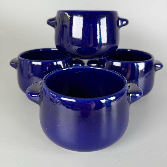 Vintage Gerz West Germany Pottery 
Blue Flat Cream Soup Cups - Picture 6 of 10